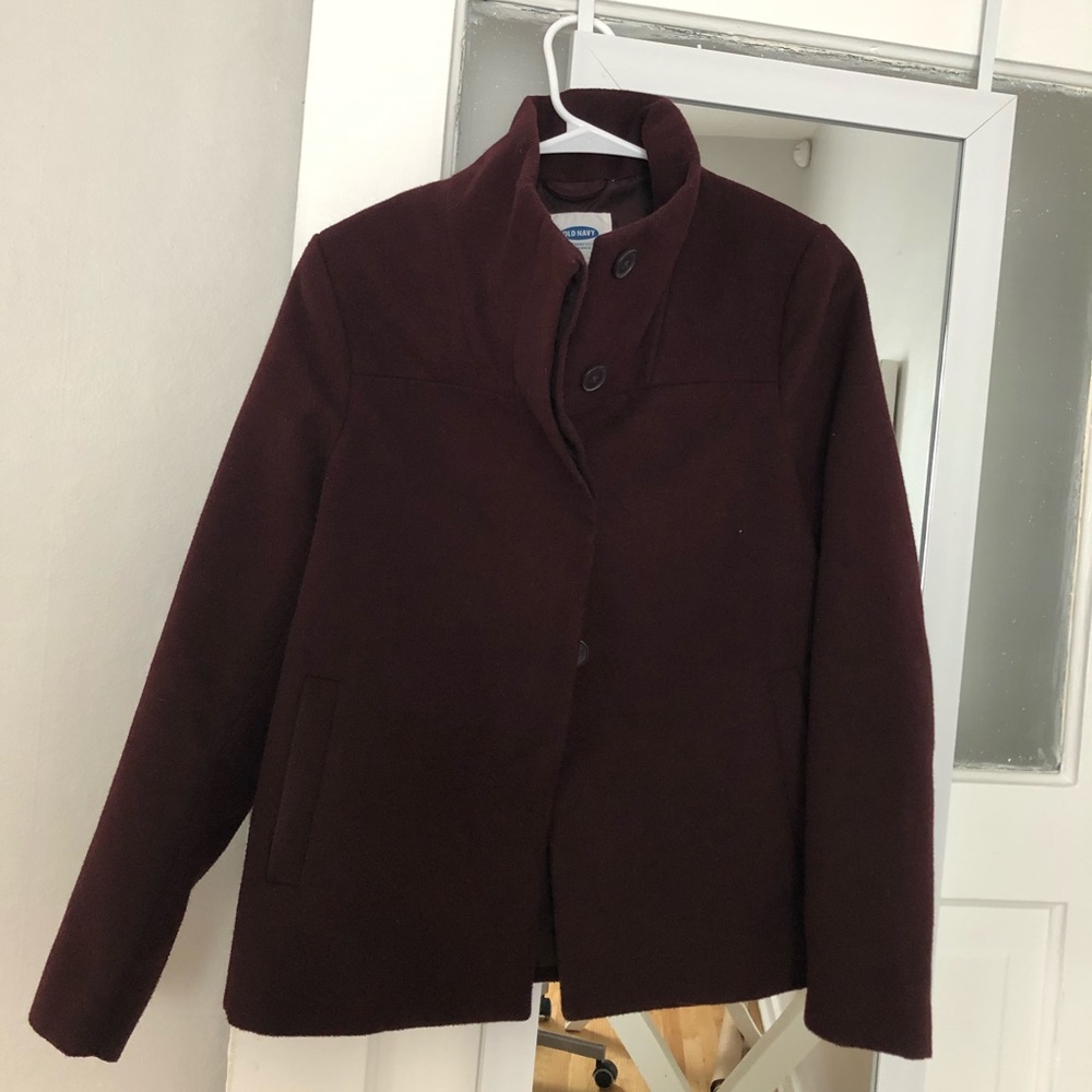 Peacoat in rich burgundy wine color - old navy